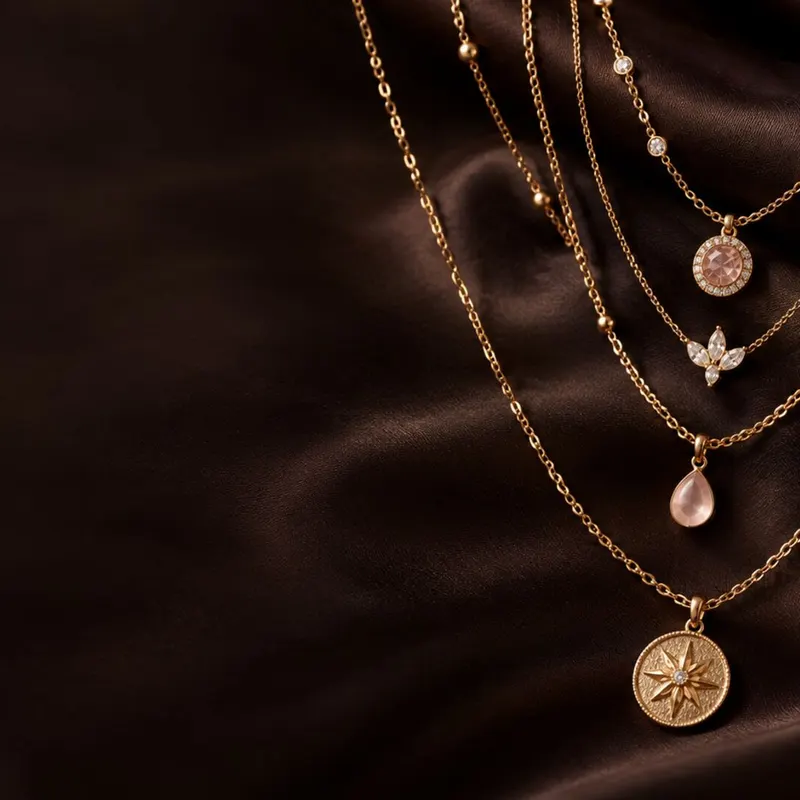 Collier superposé trois rangs (exemple)